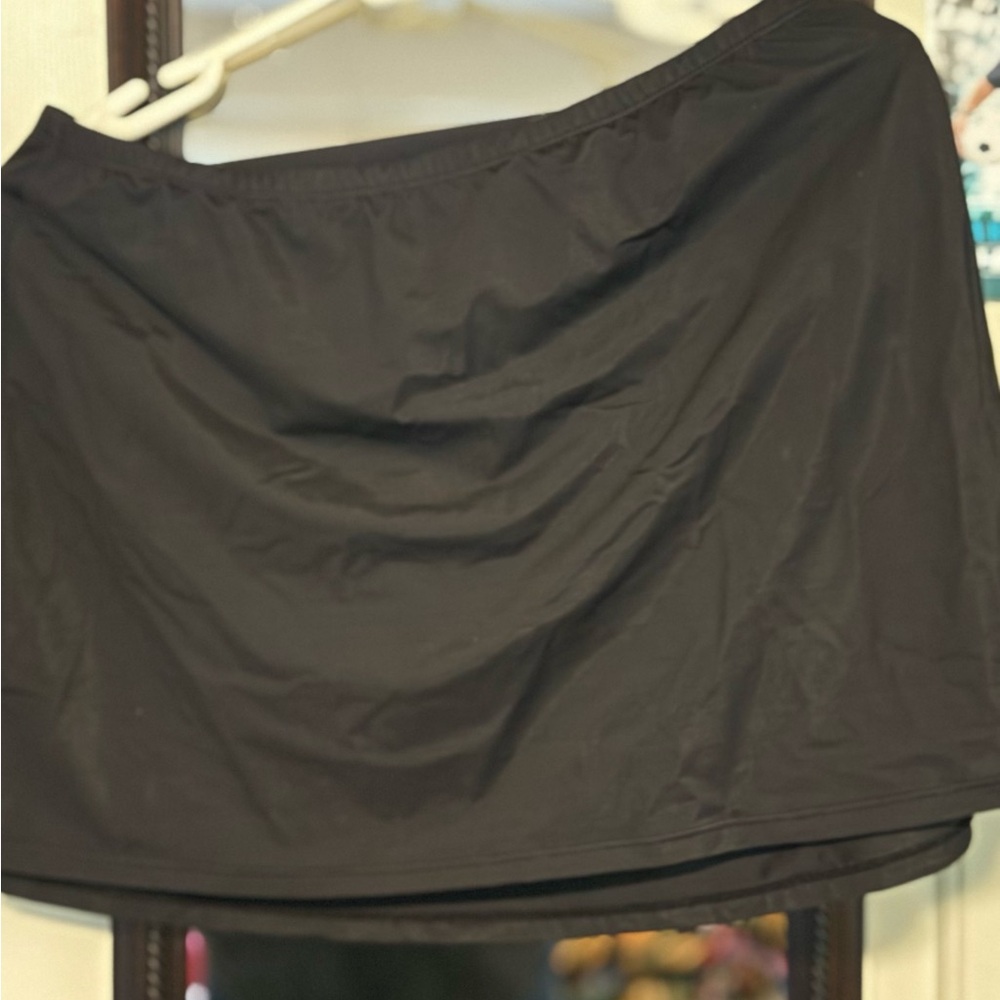 Lands' End Elegant Black Swim Skirt